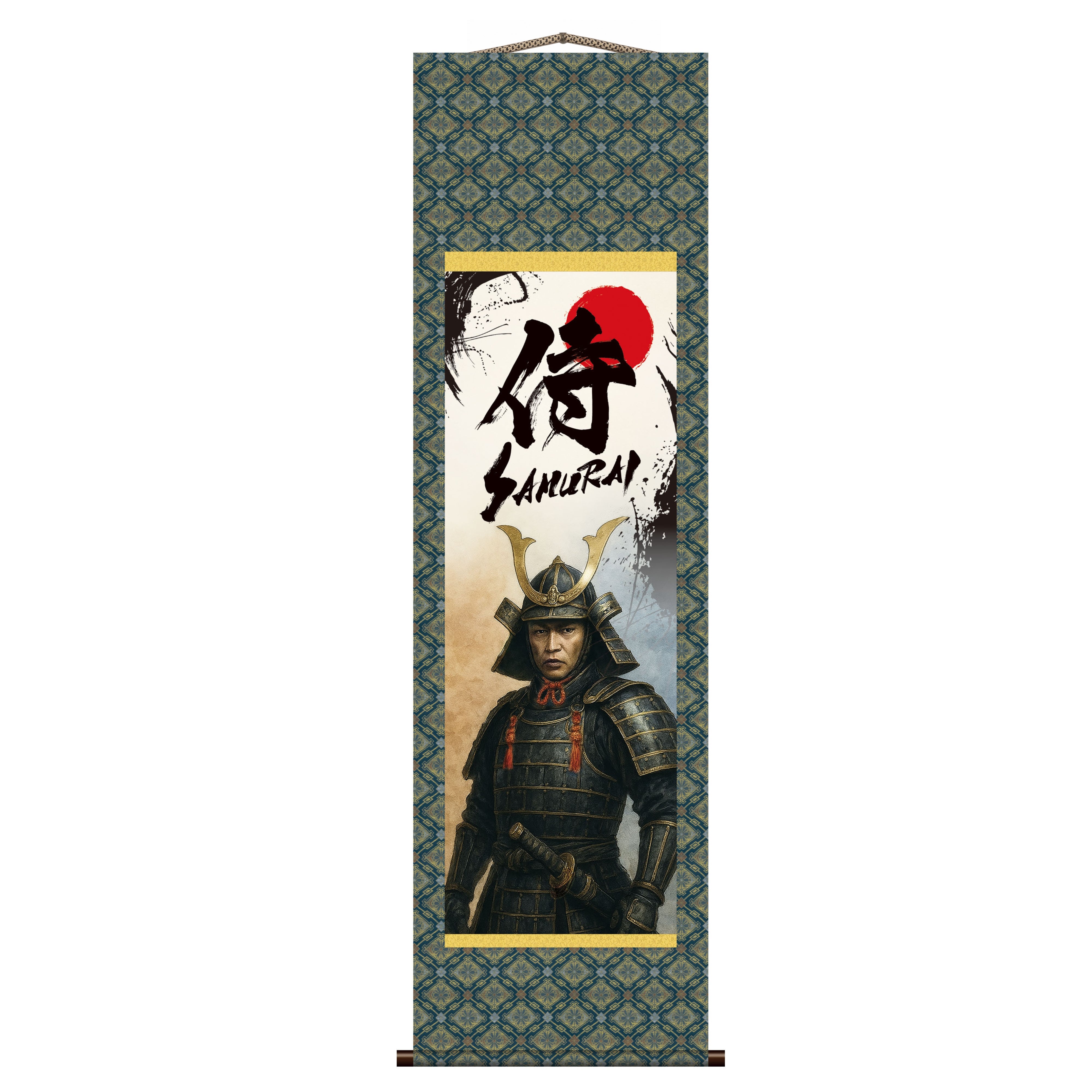 Japanese Samurai Kakemono Wall Scroll – Standing Samurai in Armor
