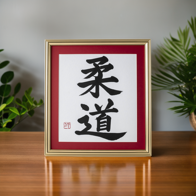 Spirit of "Judo" - Gold Frame with Red Mat (Free Shipping)