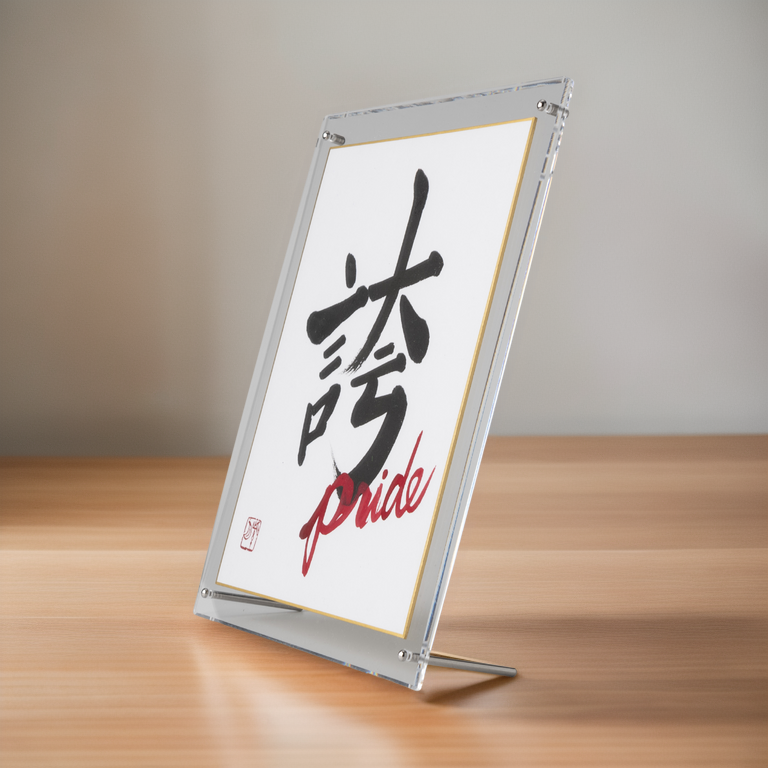 Hokori "Pride" in Japanese - Acrylic Clear Frame (Free Shipping)